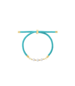 دستبند آبی فیروزه ای دُر و گوی درریس Doris کد P4848