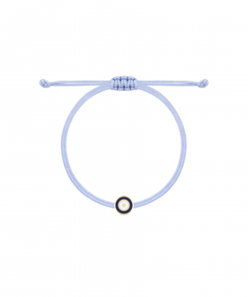 دستبند نخی نیلی دایره وینک با میناکاری سرمه ای درریس Doris کد P4998