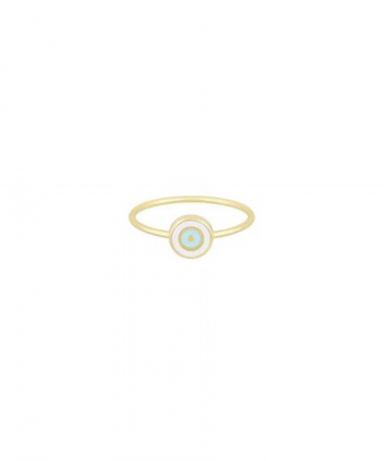 انگشتر دایره کورنلیا با میناکاری آبی آکوا و رینگ مفتولی درریس Doris کد P3805