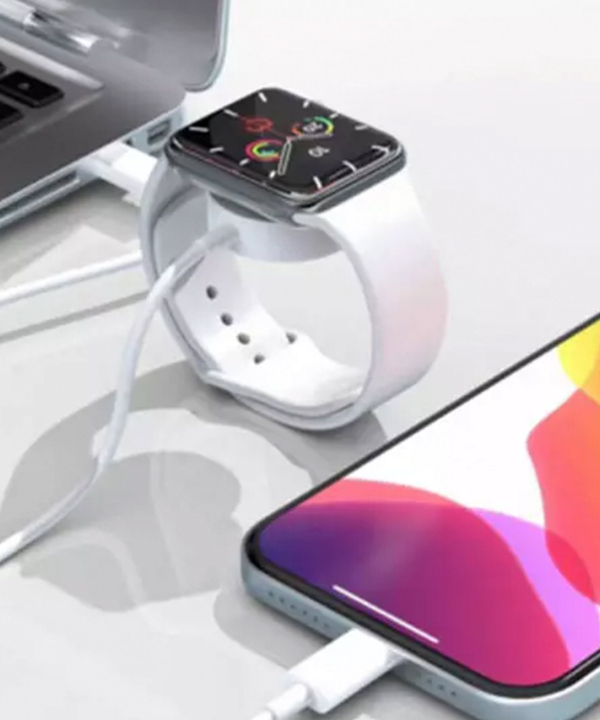 کابل دو سر فست شارژ تایپ سی به لایتنینگ 2 آمپر و شارژر وایرلس اپل واچ 2.5 وات ارلدام ET-WC24