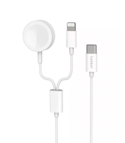 کابل دو سر فست شارژ تایپ سی به لایتنینگ 2 آمپر و شارژر وایرلس اپل واچ 2.5 وات ارلدام ET-WC24