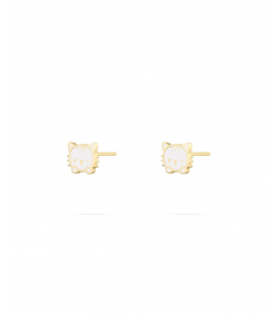 گوشواره میخی پیشول با میناکاری سفید درریس Doris کد P4351