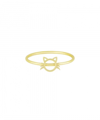 انگشتر گربه سیبیل دار با رینگ مفتولی درریس Doris کد P3621