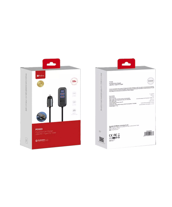 شارژر فندکی فست شارژ تایپ سی 100 وات پرووان PCG23