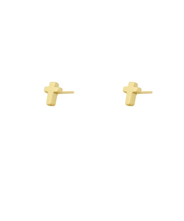 گوشواره میخی صلیب تخت سه بعدی درریس Doris کد P3324