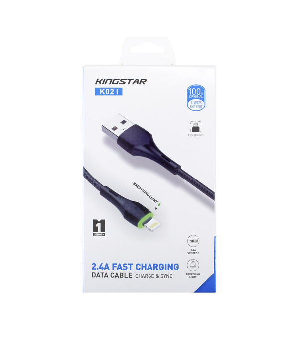 کابل تبدیل USB به لایتنینگ کینگ استار مدل K02 i طول 1 متر