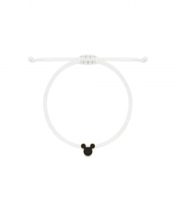 دستبند نخی سفید میکی موس با میناکاری مشکی درریس Doris کد P5014