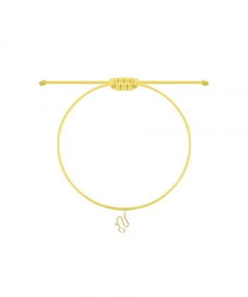 دستبند نخی تک رج زرد حب کشیده درریس Doris کد P5019