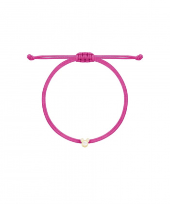 دستبند نخی سرخابی میکی موس کوچک نگین دار درریس Doris کد P5026