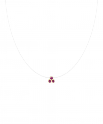 گردنبند نخ نامرئی پولاریس سه بعدی با نگین سرخابی درریس Doris کد P5055