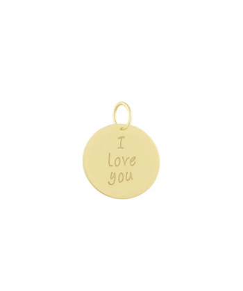 آویز تک دایره با حکاکی I love you درریس Doris کد P4504