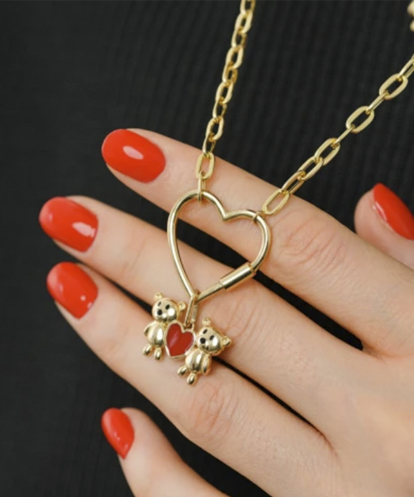 گردنبند لینک با قفل قلب درریس Doris کد P4641