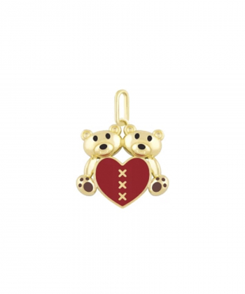 آویز تک ژوبین پنجه قهوه ای با قلب سه بخیه درریس Doris کد P4649