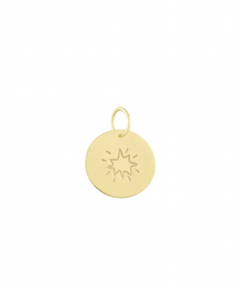 آویز تک دایره با حکاکی ستاره درخشان درریس Doris کد P4473