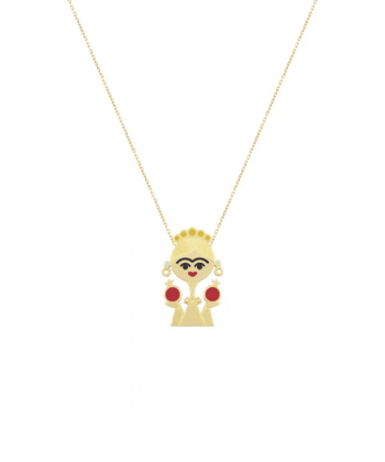 گردنبند یلدا با تاج زرین و گلگوش فیروزه فام درریس Doris کد P4451