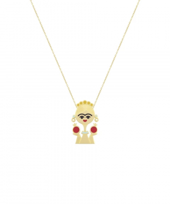 گردنبند یلدا با تاج زرین و طوق فیروزه فام درریس Doris کد P4450