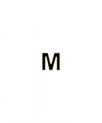 آویز میناکاری مشکی حرف M درریس Doris کد P2827