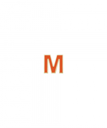 آویز میناکاری نارنجی حرف M درریس Doris کد P2825