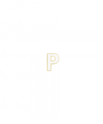 آویز میناکاری سفید حرف P درریس Doris کد P2838