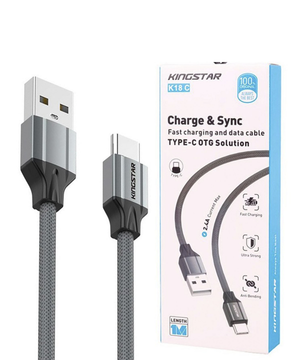 کابل تبدیل USB به USB-C کینگ استار مدل K18C طول 1 متر