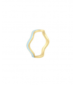 انگشتر لیندو زیگ زاگی با میناکاری آبی آسمانی درریس Doris کد P3450