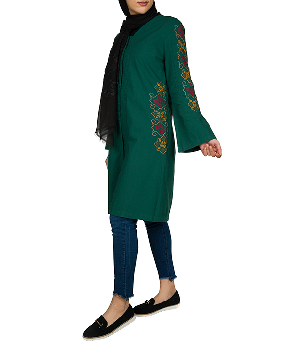مانتو زنانه گلدوزی شده کژوال تن درست Tane Dorost مدل چتری