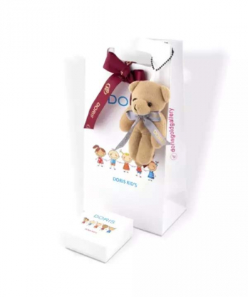 آویز تک هپی وال با میناکاری آبی کمرنگ درریس Doris کد P4294