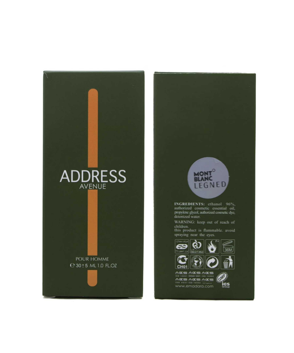 عطر جیبی مردانه عماد آرا Emad Ara مدل Address Avenue حجم 30 میلی لیتر