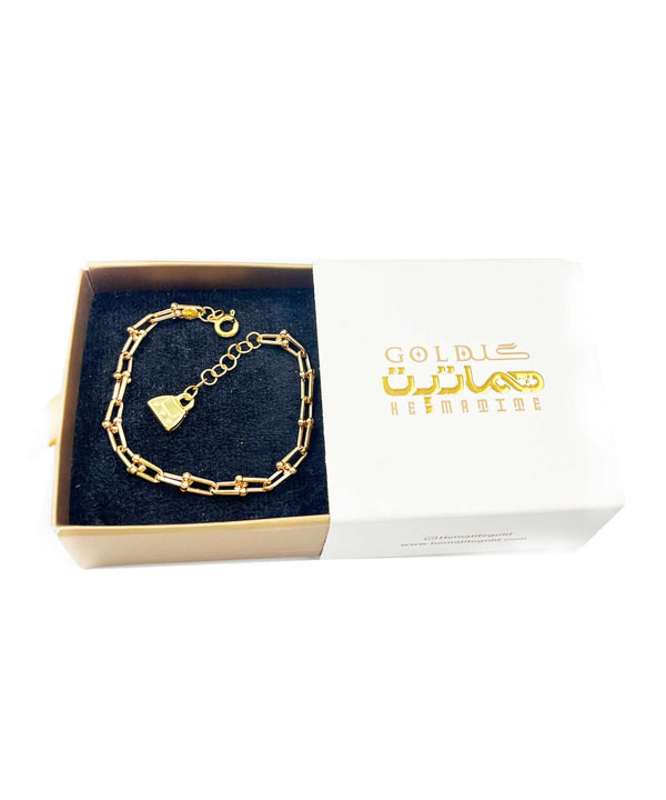 دستبند تیفانی با قفل کیف هماتیت گلد Hematite Gold کد 132269