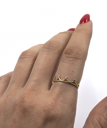 انگشتر مینیمال تاج 1 هماتیت گلد Hematite Gold کد 131036