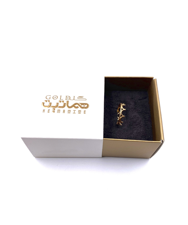 انگشتر مینیمال تاج 1 هماتیت گلد Hematite Gold کد 131036