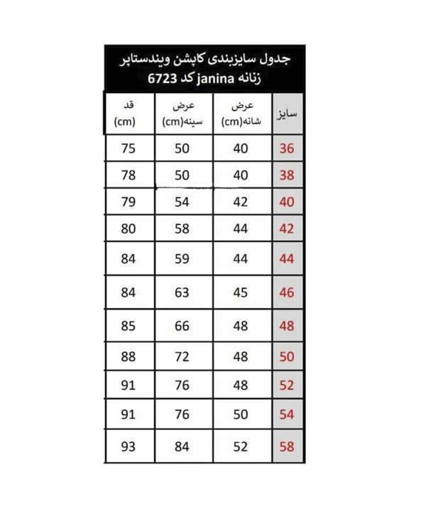 کاپشن زنانه جانینا مدل SH-6723