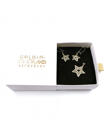 نیم ست ستاره دلنا هماتیت گلد Hematite Gold کد 131594