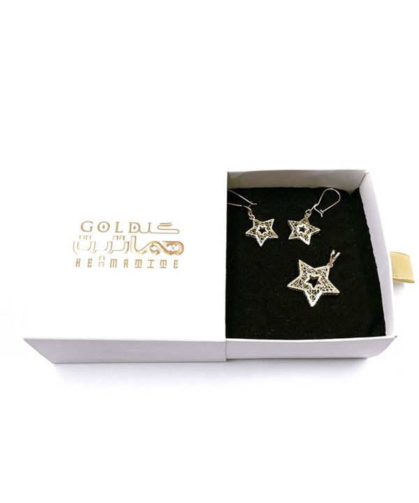 نیم ست ستاره دلنا هماتیت گلد Hematite Gold کد 131594