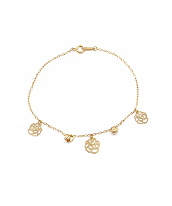 دستبند گلهای خندان هماتیت گلد Hematite Gold کد 131839