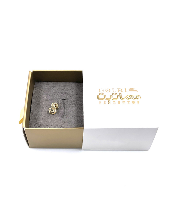 پلاک طرح S زرد هماتیت گلد Hematite Gold کد 131957