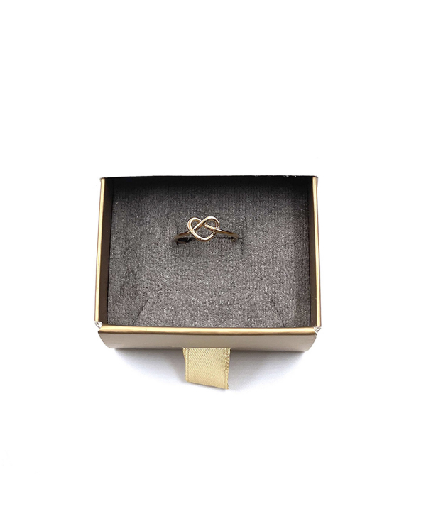 انگشتر مینیمال قلب پیچ هماتیت گلد Hematite Gold کد 132097