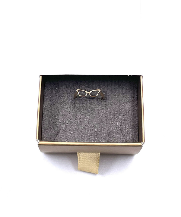 انگشتر مینیمال عینک کلاسیک هماتیت گلد Hematite Gold کد 132111