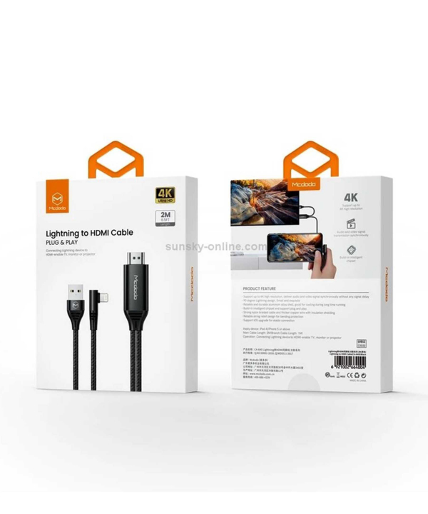 کابل تبدیل لایتنینگ به HDMI مک دودو مدل CA-6400 طول 2 متر