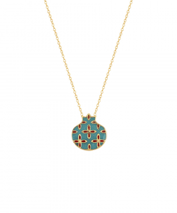 گردنبند انار میناکاری فیروزه ای کیا گالری Kia Gallery کد NMOH354