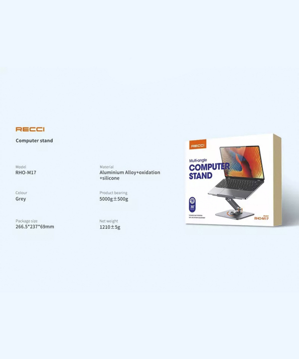 پایه نگهدارنده رومیزی لپ تاپ رسی Recci RHO-M17 Multi Angle Laptop Stand