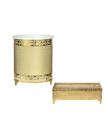 ست سطل و جا دستمالی چشمه نور کد B7001-G بسته دو عددی