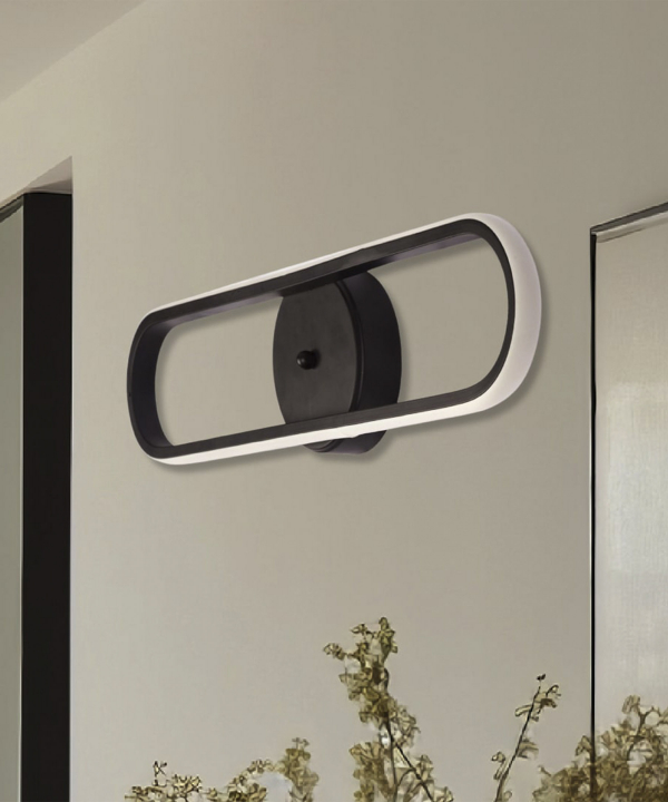 چراغ دیواری مدرن 1 شعله چشمه نور کد L6410/1BK