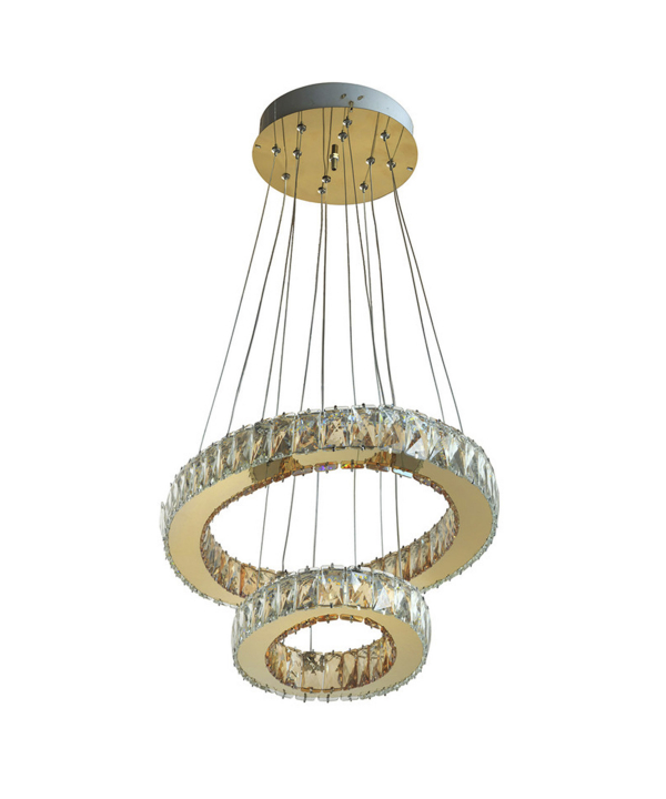 لوستر کریستالی دو حلقه چشمه نور کد SO6715/2C