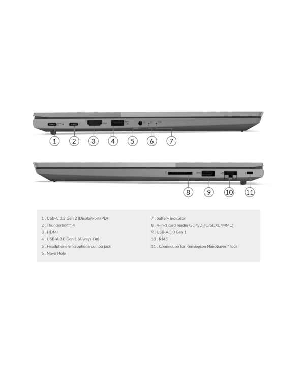 لپ تاپ 15.6 اینچی لنوو مدل ThinkBook 15 G2 ITL-i5 1135G7 20GB 1HDD 1SSD MX450 - کاستوم شده