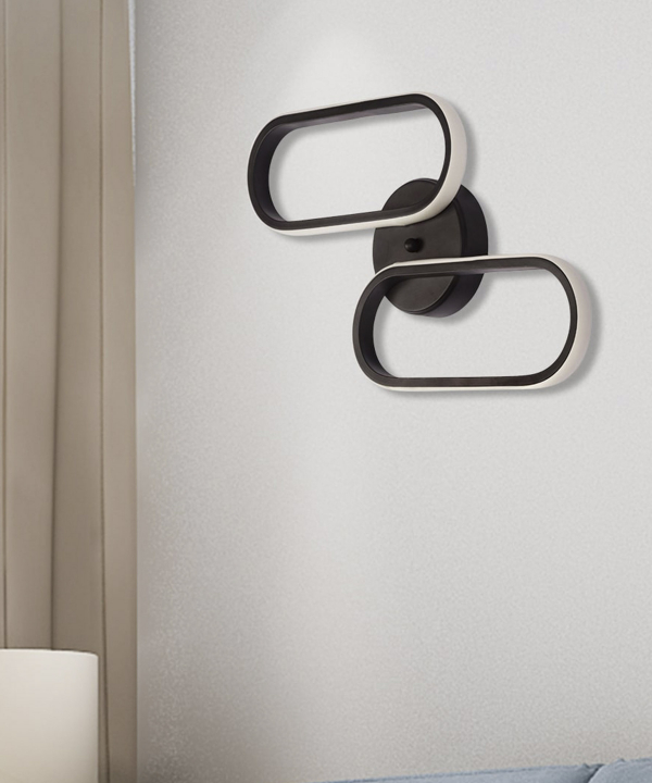 چراغ دیواری مدرن 2 شعله چشمه نور کد L6407/2BK
