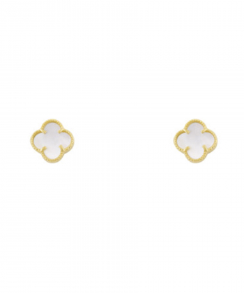 گوشواره ونکلیف با صدف سفید درریس Doris کد P1159