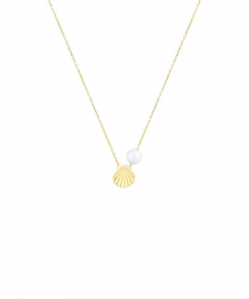 گردنبند صدف دریایی با مروارید درریس Doris کد P2064