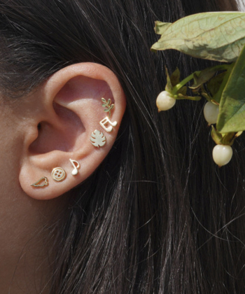 گوشواره برگ انجیری کالکشن حوض نقاشی درریس Doris کد P1365