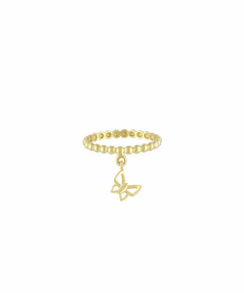 انگشتر گوارسه با آویز پروانه تو خالی طرحدار درریس Doris کد P1380